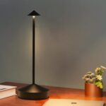 2 Pack Aluminum Cordless Table Lamp, 6000mAh Rechargeable Table Lamp, Portable Touch LED Table Lamp, Outdoor Waterproof Dimmable Cordless Rechargeable Table Lamps for Restaurant/Patio/kitchen – Black