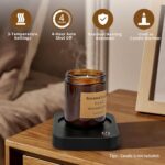 VOBAGA Coffee Mug Warmer, Electric Coffee Warmer for Office Desk Accessories with Auto Shut Off, 3 Temperature Setting Smart Cup Warmer for Heating Coffee, Beverage, Milk and Tea (No Mug)