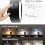 EZVALO LED Wall Mounted Lights, 5500mAh Rechargeable Wall Sconces Lamp, 3 Color Temps & Remote and Touch Control, 360°Rotation Dimmable Cordless Wall Light for Bedroom Reading Study Bedside (2 Pack)