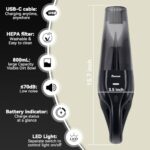 Handheld Vacuum Cordless Portable 10KPa – Wireless Lightweight Strong Suction Power Low-Noise USB Quick Charge Small Hand Vacuum Cleaner LED Light HEPA Filter Easy to Clean for Home/Car/Pet hair/Dust