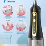 Water Dental Flosser,SmilEglade Water Oral Irrigator Rechargeable Picks for Teeth Cleaning IPX7 Waterproof for Home Travel 7 Levels Portable -Black