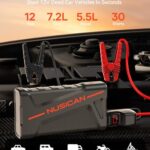 Car Battery Jump Starter, NUSICAN 2000A Portable Car Jump Starter Battery Pack (up to 7.2L Gas/5.5L Diesel Engine) 12V 18000mAh Jump Box for Car Battery with Safety Jumper Clamps, LED Lights, Compact