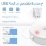 Rechargeable Motion Sensor Light Indoor, 7.4 inch Closet Lights Motion Sensored with 300LM, 7000mAh, 3000K/5000K, Battery Powered Ceiling Light for Closet Stair Pantry Bathroom Hallway Shed Garage