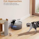 Battery Operated Cat Water Fountain: 108oz/3.2L Wireless Cat Fountain Motion Sensor Pet Water Fountain – Built-in 4200mAh Battery Quiet Water Fountains for Cats Indoor LED Light – GIOTOHUN