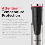 Liebe&Lecker Cordless Hand Blender, Immersion Blender Handheld USB Rechargeable 8 Variable Speeds with Whisk, Milk Frother Attachments, Portable Stick Blender for Milkshakes, Smoothies & Soups.