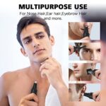 Ear and Nose Hair Trimmer-Rechargeable Nose Hair Trimmer for Men and Women-2023 Professional Painless Nose Clipper Eyebrow & Facial Hair Trimmer-IPX7 Waterproof Dual Edge Blades for Easy Cleansing