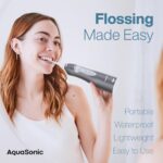 AquaSonic Water Flosser – Cordless Rechargeable Water Flossers for Teeth Cleaning – Waterproof Aqua Flosser, Portable Oral Irrigator for Dental Cleaning with 5 Jet Tips – Braces Home Travel