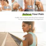 AUVON Wireless 24 Modes TENS Unit Muscle Stimulator for Pain Relief, Smart Rechargeable TENS Machine with Dual Size 6 TENS Pads for Physical Therapy, Pocket-Size TENS Device for Shoulder & Back Pain