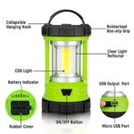 Rechargeable Camping Lantern, 3000LM 5 Light Modes Camping Light 4400 Capacity Phone Charger LED Impact-Resistant Flashlight Lantern Portable Waterproof Hurricane Lanterns for Emergency(Pale Green)