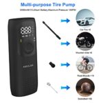 AIGULAR LP2 Portable Air Compressor – Mini Air Pump with Digital LED Screen, 150 PSI, 2000mAh x 2 Rechargeable Lithium Battery – Tire Inflator with Pressure Gauge