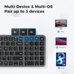 iClever BK20 Bluetooth Keyboard, Wireless Keyboard with Numeric Keypad, Multi-Device Rechargeable and Stable Connection Compact Size Bluetooth Keyboard for MacBook, Laptop, iPad, Tablet, Windows