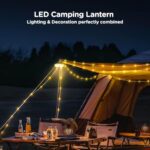 OGERY Camping String Lights, 2 in 1 Quick Storage 32.8FT Rechargeable Tent Lights String with 8 Lighting Modes, Hanging Waterproof Portable LED Lamp for Bedroom Yard Decor Christmas Camping Essentials