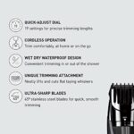 Panasonic Cordless Men’s Beard Trimmer With Precision Dial, Adjustable 19 Length Setting, Rechargeable Battery, Washable – ER-GB42-K (Black)