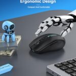 RAPIQUE Bluetooth Wireless Mouse – (BT1/BT2+USB) Tri-Mode High Performance, Rechargeable, Quiet Click, Multi-Device Compatibility for Laptop, Computer, MacBook, Tablet, PC (Black)