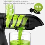 Jocuu Slow Masticating Juicer with Soft/Hard Modes Easy to Clean Quiet Motor & Reverse Function, Cold Press Juicer for Fruit & Vegetable, 90% Juice Yield, with Brush & Recipes (Grey)
