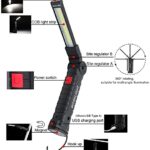 2Pack LED Work Lights, USB Rechargeable COB Light with Magnetic Base 360°Rotate and 5 Modes, Folding Flashlight Inspection Mechanic Light for Car Repairing, Workshop, Household and Emergency Use,Large