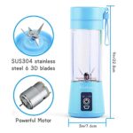 Portable 6 Blades in 3D Juicer Cup,Updated Version Rechargeable Juice Blender Magnetic Secure Switch Electric Fruit Mixer for Superb Mixing (Blue)…