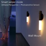 Chilvane Motion Sensor Light Indoor Night Light Wall Sconce Wooden Rechargeable Portable Magnetic Battery Operated LED Night Light for Kids Bathroom Toliet Light Closet Bedroom,Walnut Wood Pack 2