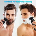 Electric Razor for Men, 2023 Men’s Electric Shavers Rotary LED Display/Waterproof/Rechargeable, Electric Shaver for Men Cordless Floating Head Replaceable Blades Portable Travel Razor Idea Gift