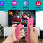PGYFDAL 2 Pack Remote Controller and Nunchuck Joystick for wii/wii u Console, Gamepad with Silicone Case and Wrist Strap for Holiday (Pink and Blue)
