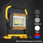 OTYTY 8000LM 100W COB Rechargeable Portable LED Work Light [100LEDs,1000W Equivalent], Waterproof LED Flood Lights for Outdoor Camping Hiking Emergency Car Repairing Workshop Job Site Lighting (W808)