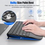 Ergonomic Wireless Keyboard and Mouse, 2.4G Rechargeable Full Size Keyboard Mouse Set with Wrist Support Mouse Pad , Multi-Device, Windows/Mac/Android(Black)