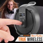 Pyle Wireless Portable Bluetooth Boombox Speaker – 100 Watt Rechargeable Boom Box Speaker Portable Music Barrel Loud Stereo System with AUX Input, MP3/USB/SD Port, Fm Radio, 2.5″ Tweeter PBMSPG3BK