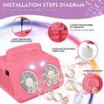 Bubble Machine, Automatic Bubble Blower with 20000+ Bubbles Per Minute, Portable Bubble Machine for Kids and Toddler with 2 Speed Levels, Outdoor Toys for Parties, Birthday, Wedding,Gifts for Girls