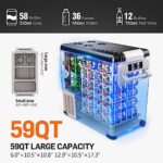 EUHOMY 12 Volt Car Refrigerator,59 Quart(55L) Car Fridge Electric Cooler APP Control,12V Refrigerator -4?~68? with 12/24V DC & 110-240V AC,Portable Refrigerator for Camping,Travel,RV,Truck,Car,Home.