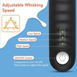 Milk Frother, Dallfoll Handheld USB Rechargeable Milk Frothers, Coffee Frother Electric Whisk, 3 Gear Adjustable Milk Bubbler Mixer for Latte, Cappuccino, Hot Chocolate, Egg Beating