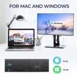 iClever 2.4G Mac Wireless Keyboard, USB-C Rechargeable Stainless Steel Ultra Slim Full Size Keyboard with Numeric Keypad for Windows 7/8/10, Mac, Chromes OS, iMac, MacBook Air/Pro, Laptop, Desktop PC