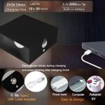 ZYI Indoor LED Wall Lamp with Touch Switch, Cordless Lamp Rechargeable USB Wall Sconce Lights Battery Powered Bedside Lamps for Bedroom Children’s Room Corridor Stairwell(Black, 6000K)