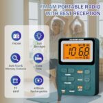 Paeiope Portable Radio AM FM, Rechargeable Pocket Radio with Best Reception Digital Tuning, MP3, Stereo Earphone, Large LCD Screen, TF Card Socket, Transistor Radio for Jogging/Gym/Camping…