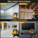 PREXISO Laser Level Self Leveling – 100Ft Rechargeable Cross Line Laser, Green Line leveler Tool for Construction, Floor Tile, Home Renovation with Magnetic Pivoting Base, Target Plate & Portable Bag