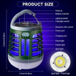 2 Pack 3 in 1 Bug Zapper USB Rechargeable Mosquito Killer Portable Waterproof Mosquito Repellent Outdoor Indoor LED Lantern Bug Zapper Camp Light SOS Emergency Light for Home, Backyard, Patio (Green)