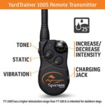 SportDOG Brand YardTrainer Family Remote Trainers – Rechargeable, Waterproof Dog Training Collars with Static, Vibrate, and Tone, 100 Yard Range – Stubborn Dog – YT-100S,gray