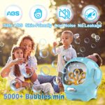 Bubble Machine Omibooy Bubbles for Kids, Outdoor Toys for Toddlers, Automatic Bubble Blower 5000+ Bubbles/min, Kids Toys Bubble Maker, Bubble Machine for Parties, Wedding, Birthday Gifts (Blue)