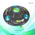 UFO Bubble Machine, Bubble Machine for Kids, Movable Rotating, Rechargeable, Bubble Maker with LED Lights and Sound Effects, Summer Toy Gifts for Outdoor Indoor Birthday Parties (Black)