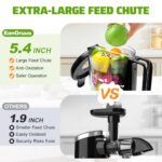 Cold Press Juicer, 400w Slow Juicer Machines with 5.4″ Wide Feed Chute, Masticating Juicer with High Juice Yield for Whole Vegetables & Fruits