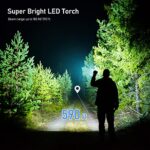 Blukar Flashlight Rechargeable, High Lumens Tactical Flashlight, Super Bright Small LED Flash Light-Zoomable, Adjustable Brightness, Long Lasting for Camping, Outdoors, Christmas Gifts Men & Women