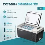 EUHOMY 12 Volt Refrigerator,19QT(18L) Portable Refrigerator Freezer(-7?~50?),12V Car Fridge Cooler with 12/24V DC & 110-240V AC,Compressor Electric Cooler for Camping,RV,Travel,Truck,Boat,Home.