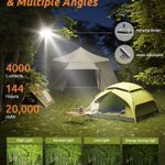 Eventek LED Camping Lantern Rechargeable 4000LM, 20000mAh Portable Power Bank up to 144 Hours Running, 5 Light Modes, IPX5 Waterproof Tent Light for Power Outages, Emergency, Hurricane, Home, Hiking