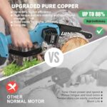 Mini Chainsaw Cordless 6-Inch with 2 Batteries 40V 19.2 Ft/s Battery Powered Electric Power Chain Saws with Security Lock, Upgraded Handheld Small Chainsaw for Wood Cutting Trimming