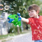 TOY Life Dinosaur Bubble Gun for Toddlers with 3 Bubble Refill Solutions, Bubble Machine for Kids Ages 4-8, Bubble Kids Leaf Blower, Bubble Blaster Gun, Bubble Maker, Easter Bubble Gift for Kids