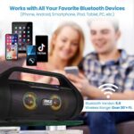 Pyle Wireless Portable Bluetooth Boombox Speaker – 500W 2.0CH Rechargeable Boom Box Speaker Portable Barrel Loud Stereo System with AUX Input/USB/SD/Fm Radio, 3″ Subwoofer, Voice Control – PBMWP185