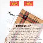 Heated Scarf for Women Rechargeable with Portable Battery, 3 Temperature Levels, Electric Heated Neck Winter Scarf for Cold Weather – Classic Tartan