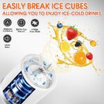 neza Portable Blender, Personal Blender Shakes and Smoothies, Mini Blender USB C Rechargeable, 15.2 Oz Multifunctional and BPA Free Portable Juicer, to Office/Gym/Travel, White