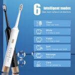 Aneebart Sonic Electric Toothbrush 2 Pack?Electric Toothbrush for Adults and Kids ?Travel Electric Toothbrush Includes 12 Dupont Brush Heads?IPx7 Waterproof (Black White)