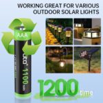 Kruta Solar Lights Batteries AAA 1100mah High Capacity 1.2V Ni-MH Rechargeable AAA Solar Battery for Outdoor Solar Lights, Battery String Lights, TV Remotes, Wireless Mouses (AAA1100 Pack 8)