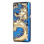 Kivors USB Rechargeable Windproof Flameless Electronic Double Pulse Arc Lighter Belief Chinese Dragon Lighter